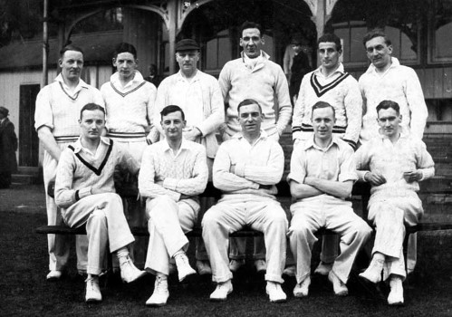 Bollington Cricket team 1930; Joseph Warburton is one of them